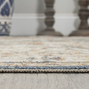 Keesha Bold Distressed Medallion Low-Pile Machine-Washable Area Rug